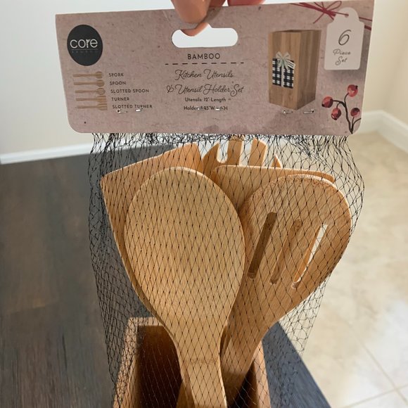 Core Bamboo “Season´s Greetings ” Kitchen Utensil & Holder Set - Picture 8 of 8